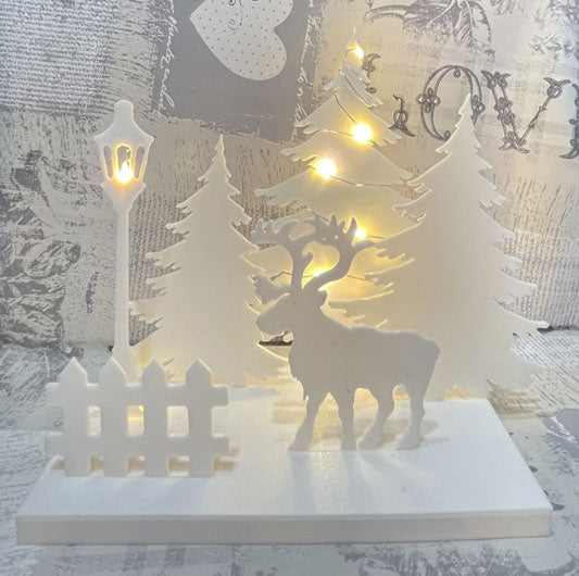 White Reindeer Scene