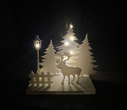 White Reindeer Scene